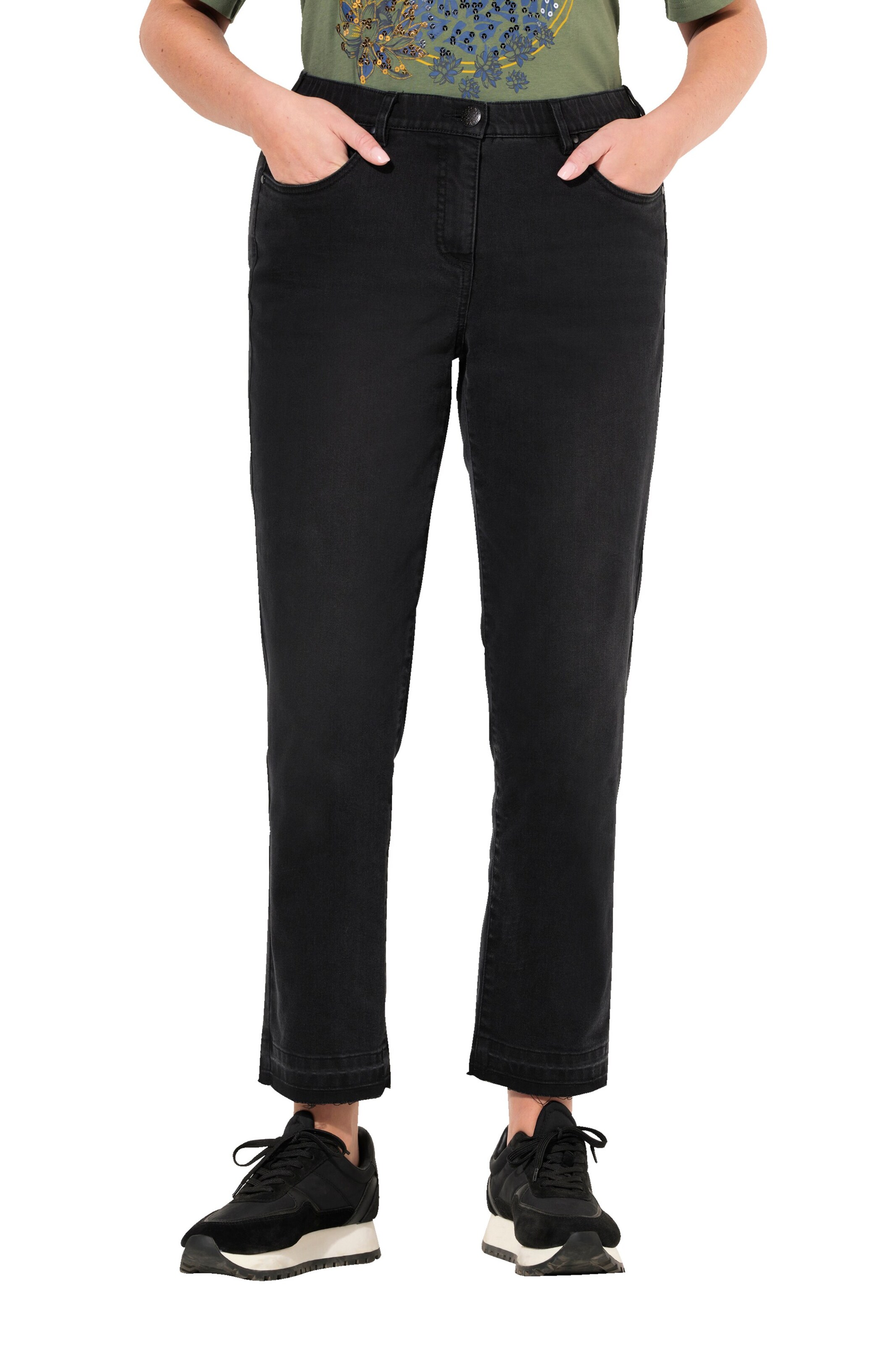 Ulla Popken Slim fit Jeans in Black: front