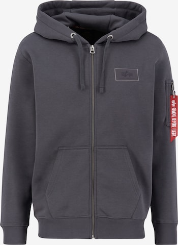 ALPHA INDUSTRIES - Sudadera con cremallera en gris: frente