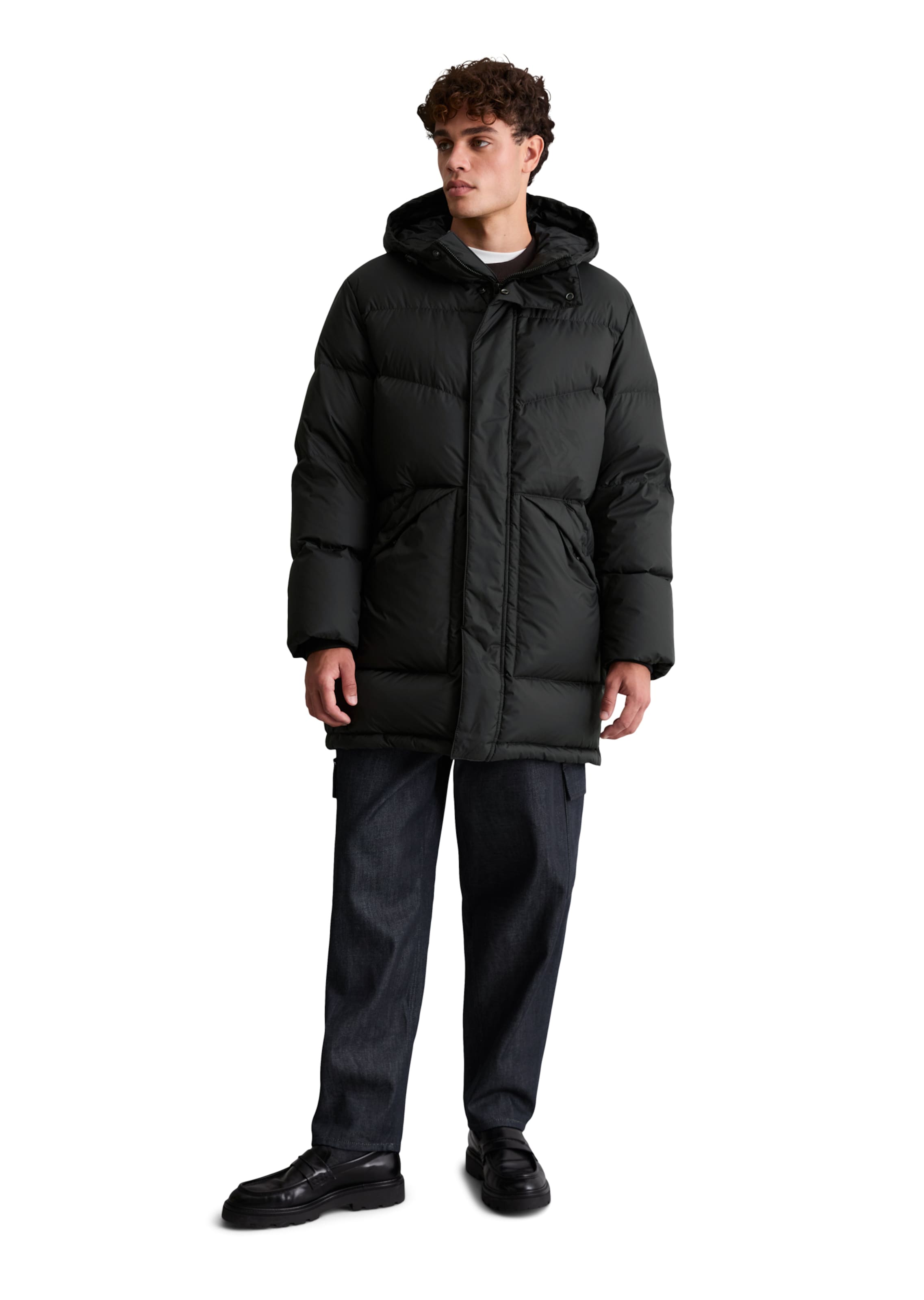 Marc O'Polo DENIM Wintermantel in Schwarz: Vorderseite