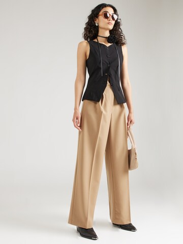 VERO MODA Wide leg Bandplooibroek 'VMTROIAN' in Bruin