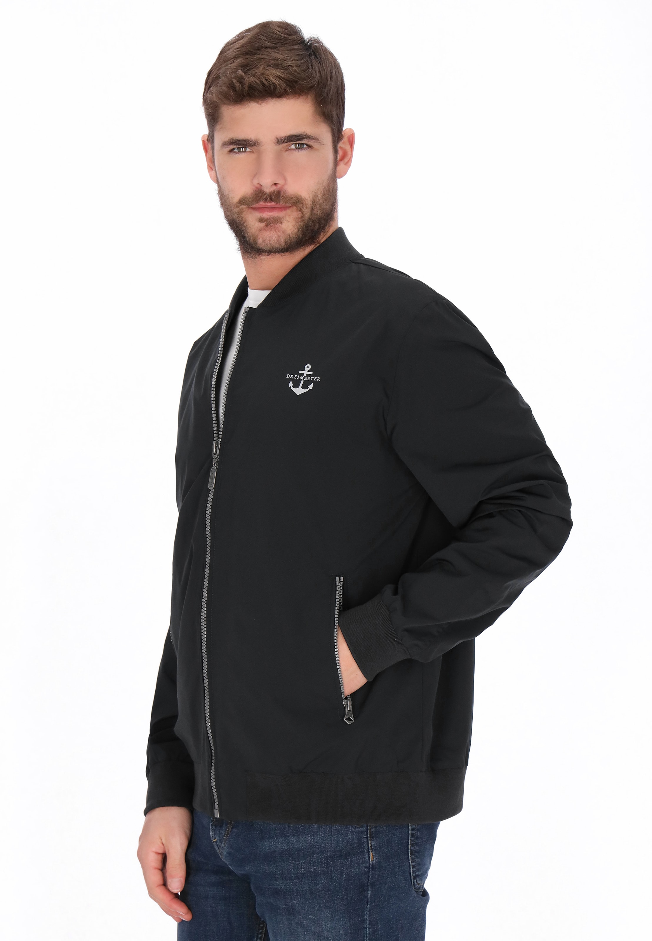 DreiMaster Maritim - Casaco meia-estação em preto: frente