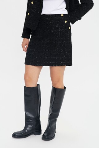 SAINT TROPEZ Rock in Schwarz: Vorderseite