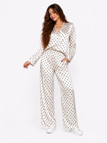 Elena Athanasiadou Pantsuit 'Satin polka dot set' in White
