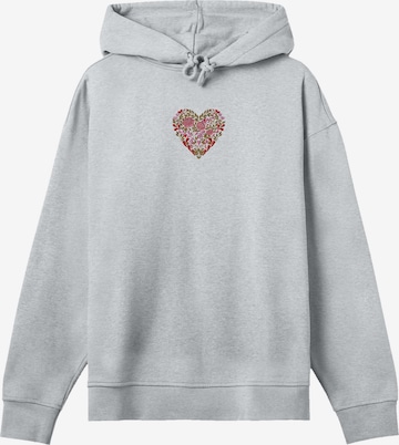 Pull-over 'Blumen Herz bestickt' F4NT4STIC en gris : devant