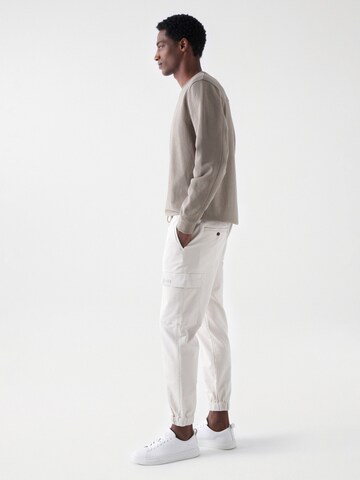 Effilé Pantalon cargo Salsa Jeans en blanc