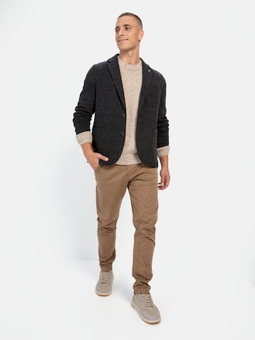 CAMEL ACTIVE Regular Fit 2-Knopf Sakko in melierter Optik in Schwarz