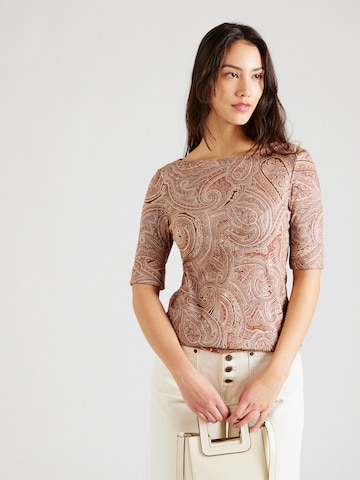 T-shirt Lauren Ralph Lauren en marron : devant