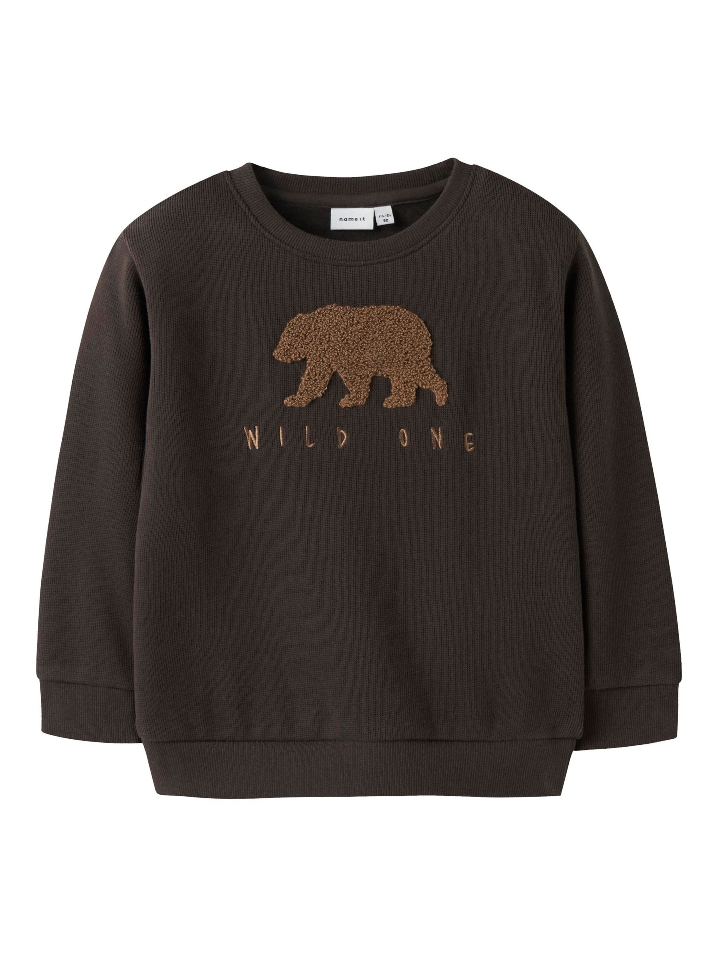 NAME IT - Sudadera 'NMMObear' en marrón: frente