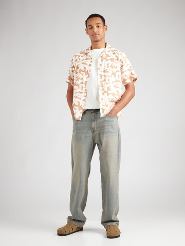 Only & Sons Comfort fit Button Up Shirt 'ONSDen Summer Resort' in Brown