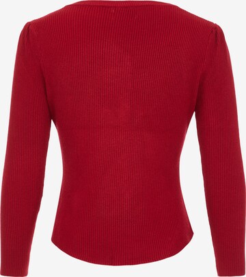 VERNOLE Knit Cardigan in Red