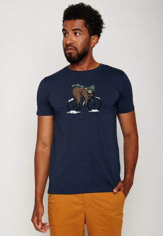 GREENBOMB Shirt 'Animal Sloth Ice' in Blauw: voorkant