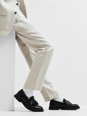 SELECTED HOMME Regular Pleated Pants 'Will' in Beige