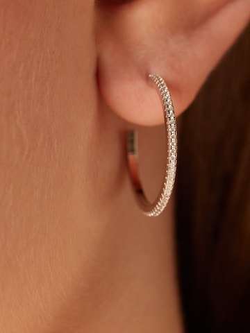 Boucles d'oreilles Lucardi en argent : devant