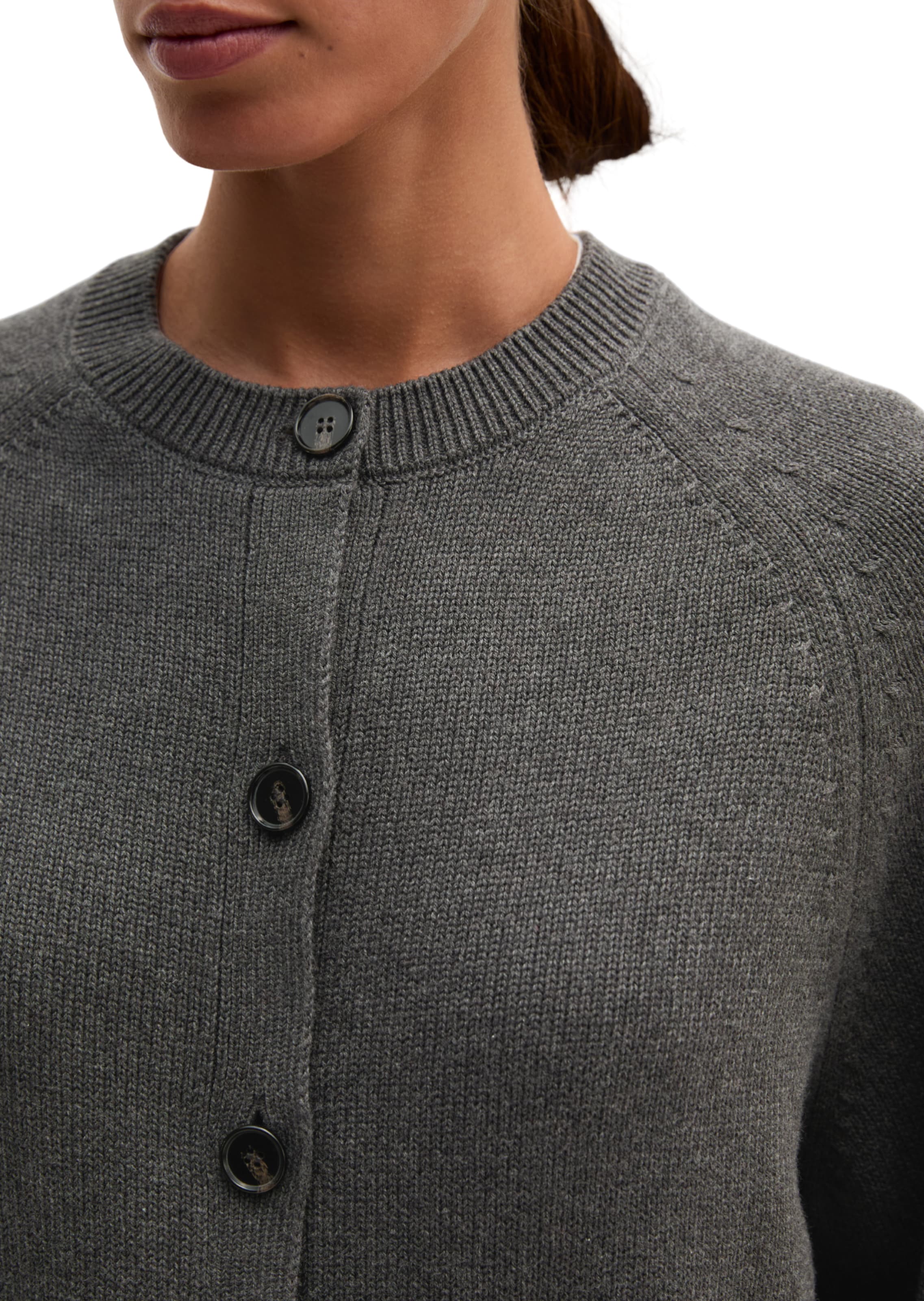 Marc O'Polo Strickjacke in Grau: Vorderseite