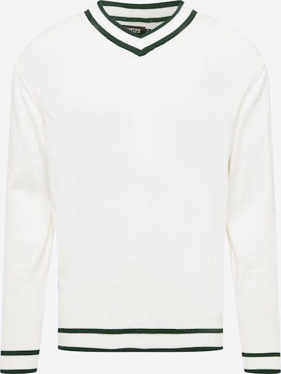 BURTON MENSWEAR LONDON Пуловер в тъмнозелено / бяло, Преглед на продукта