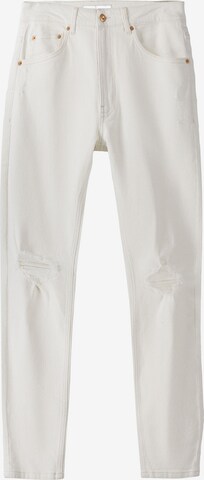 Bershka Skinny Jeans in White: front