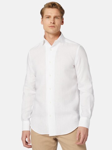 Coupe regular Chemise business Boggi Milano en blanc : devant