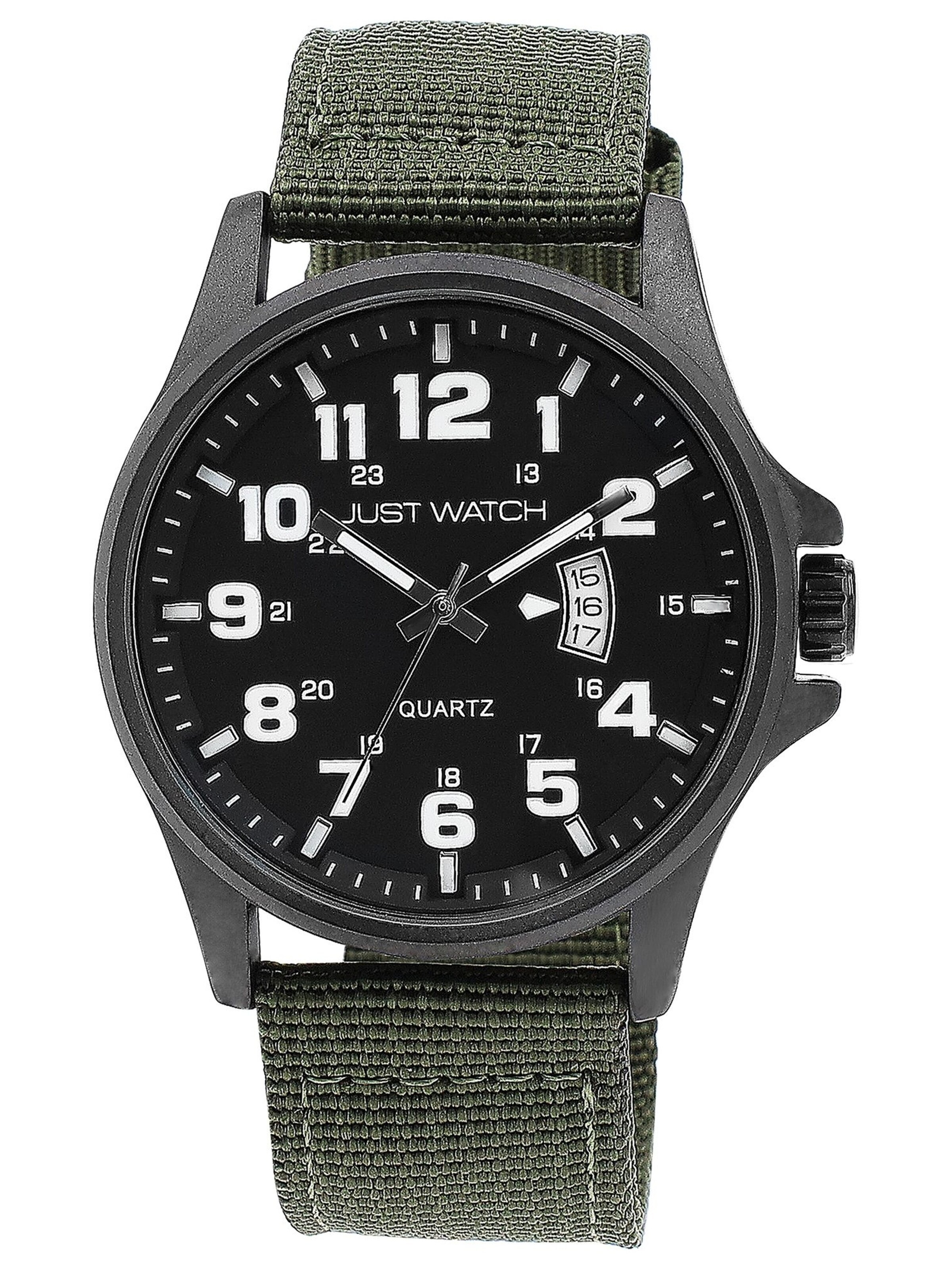 Just Watch Analog Watch 'Caius, Datumsanzeige' in Green