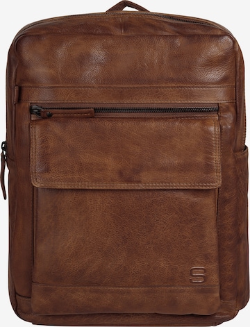 Spikes & Sparrow Rucksack in Braun: Vorderseite