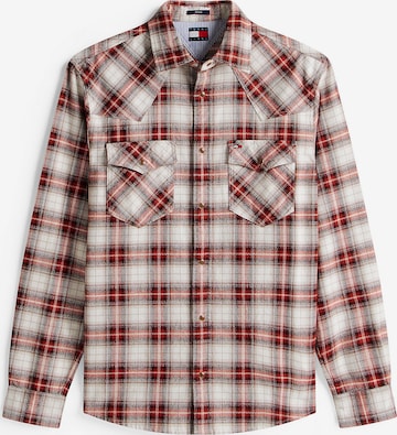Tommy Jeans Regular fit Button Up Shirt in Beige: front