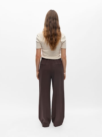 OBJECT - Pierna ancha Pantalón de pinzas 'OBJLisa' en marrón
