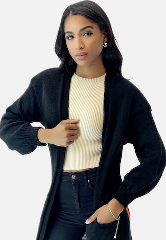 Cappotto in maglia di Elara in nero