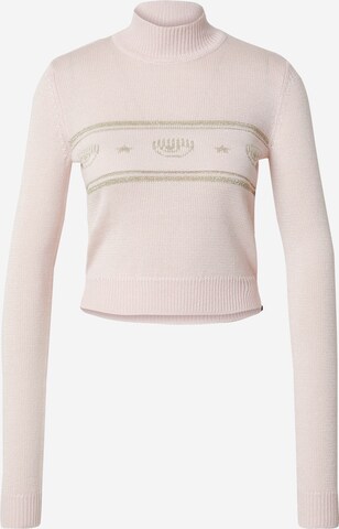 Pullover di Chiara Ferragni in rosa: frontale