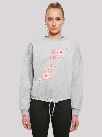 F4NT4STIC Sweatshirt 'Kirschblüten Asien' in Grijs: voorkant