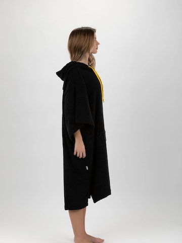 Pacifique Sud Athletic Robe 'Poncho Surf - Einheitsgröße - Tencel - Mit Ärmeln' in Black