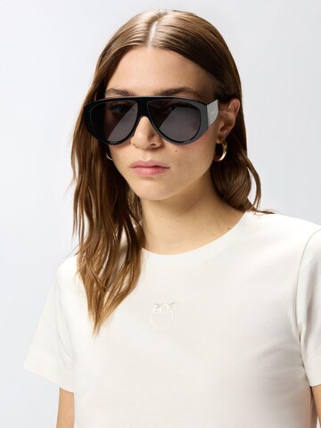 PINKO Koszulka 'BUSSOLOTTO T-SHIRT JERSEY PATCH EFFETTO RICAMO' w kolorze biały