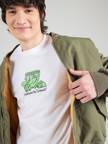 Cleptomanicx T-Shirt 'Embrace Football' in Weiß