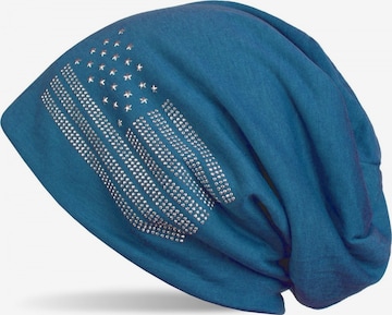 styleBREAKER Mütze 'Beanie mit USA Flagge aus Strass' in Grün: Vorderseite