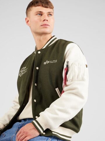 ALPHA INDUSTRIES Přechodná bunda 'Varsity' – zelená