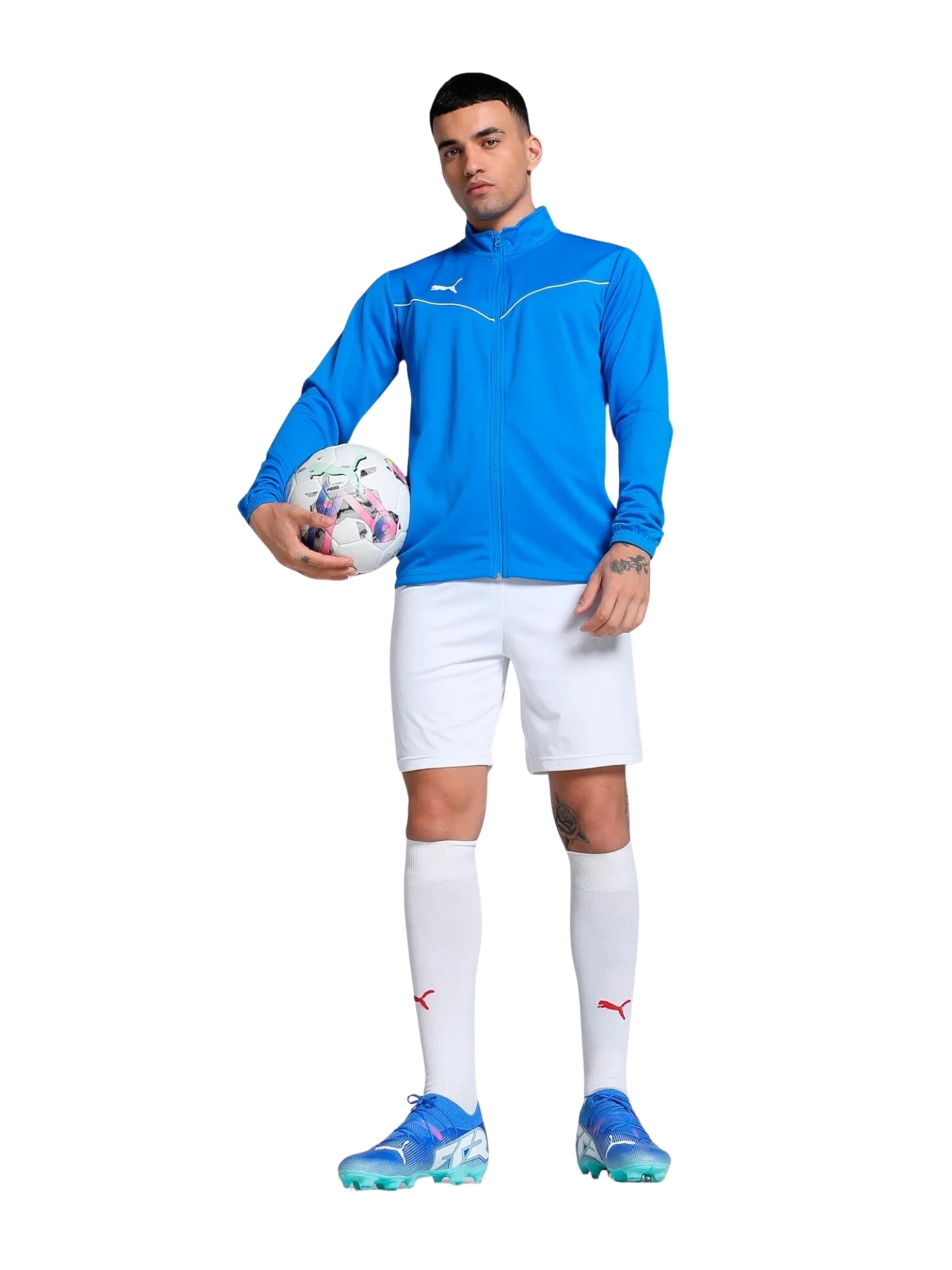 Jachetă de trening 'teamRISE' de la PUMA pe albastru: față