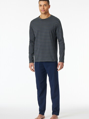 SCHIESSER Pyjama lang ' Casual Essentials ' in Blauw: voorkant