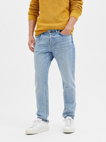 Coupe slim Jean 'Toby' SELECTED HOMME en bleu : devant