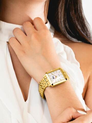 Montre à affichage analogique 'Lotus - Watch Square Series - Quartz watch movement - Watch case width: 32.3 mm' Lotus en or : devant