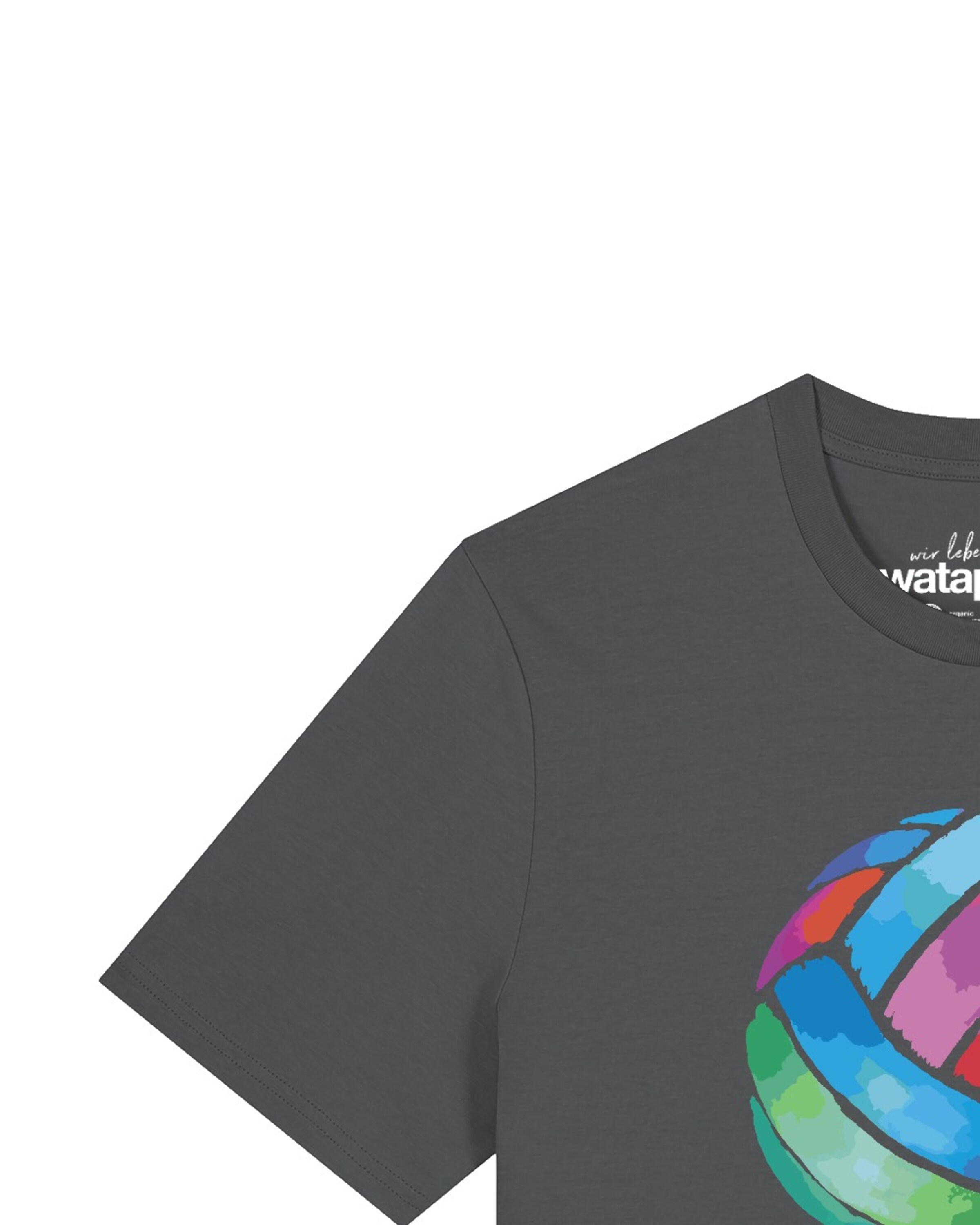 T-Shirt 'Volleyball in Watercolor' Watapparel en gris