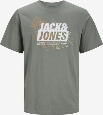 JACK & JONES Shirt 'Map' in Green: front