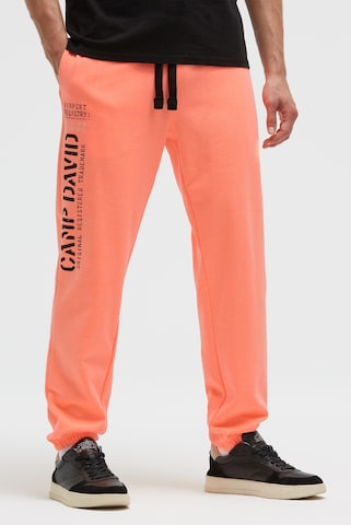 CAMP DAVID Tapered Pants in Orange: front