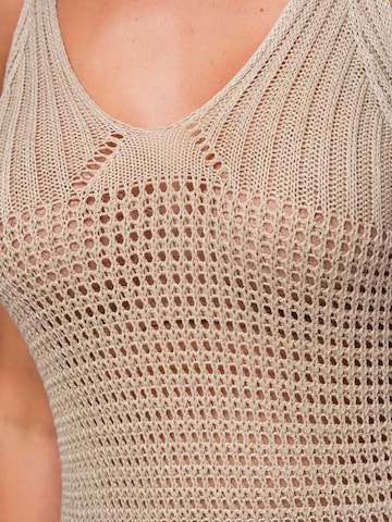 Ombre Stickad klänning i beige