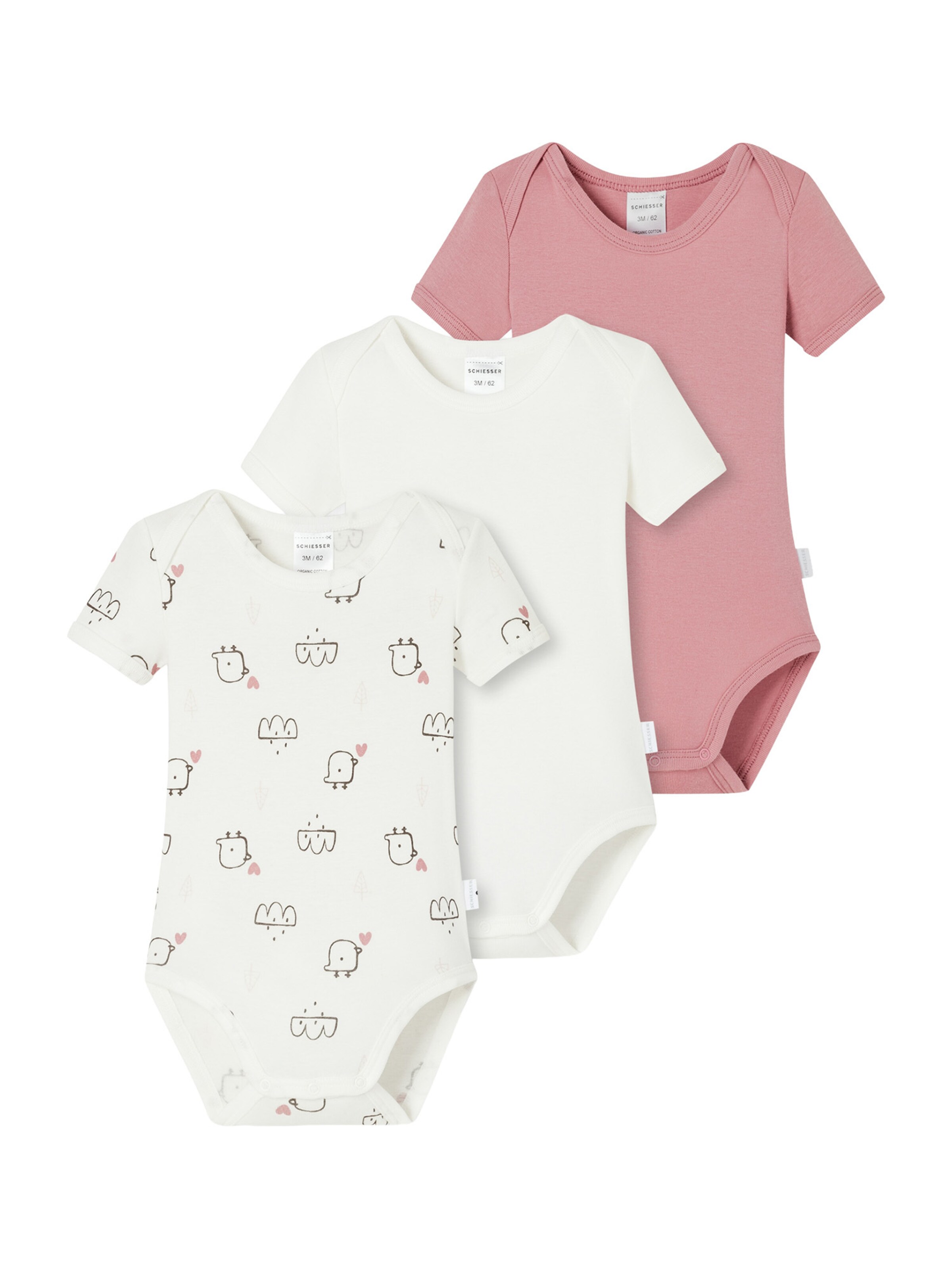 Barboteuse / body 'Natural Love' SCHIESSER en rose : devant