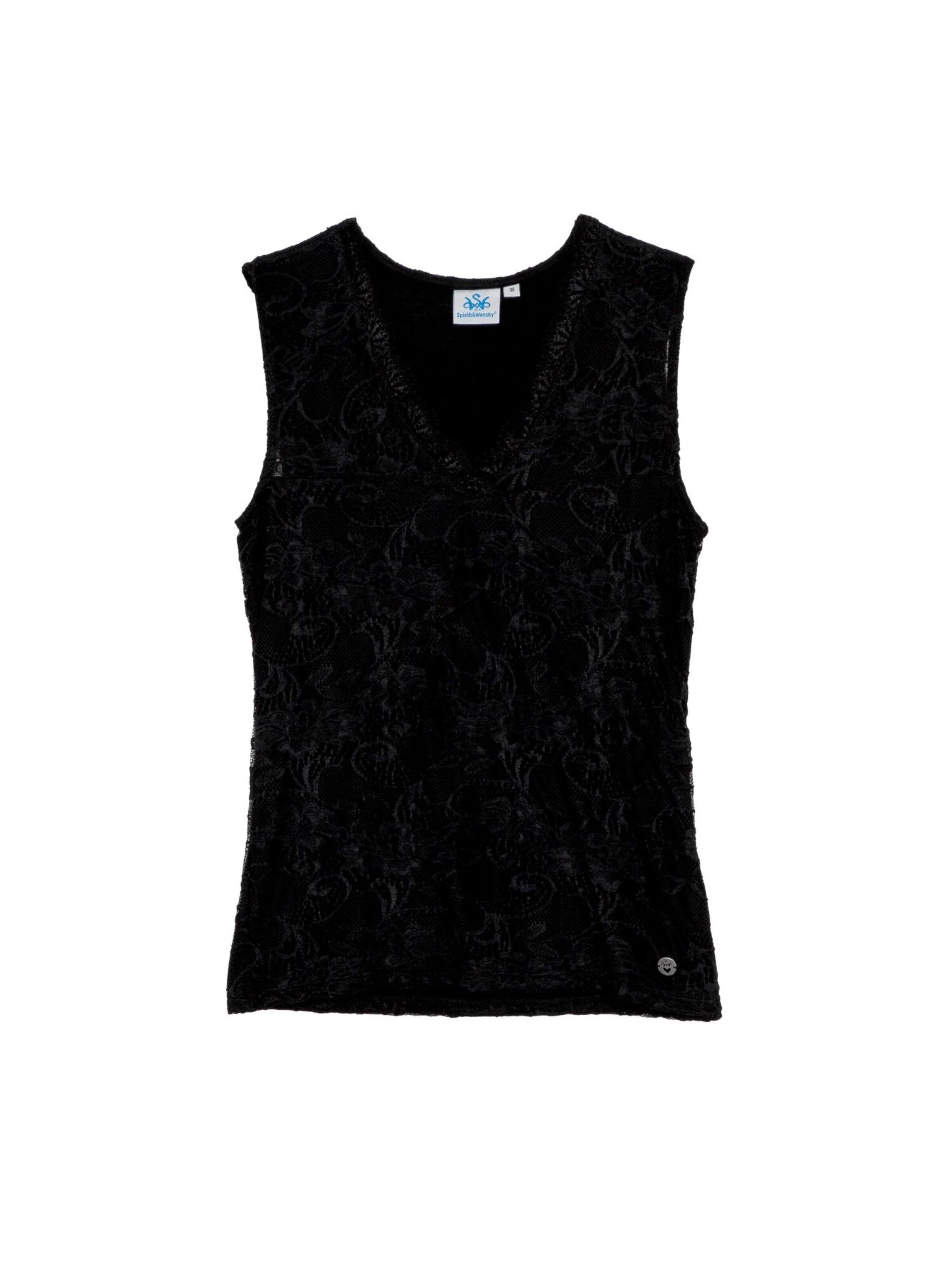 Blouse folklorique 'Bernis' SPIETH & WENSKY en noir : devant