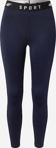 4F Skinny Spodnie sportowe w kolorze niebieski: przód