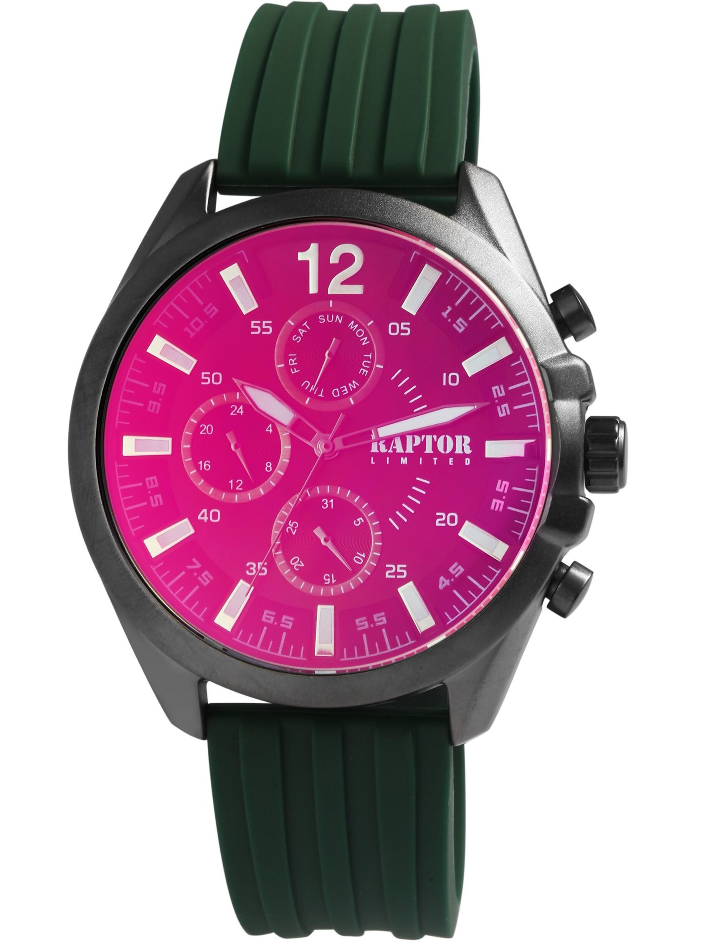 Raptor Analog Watch 'Arman, Datumsanzeige' in Green: front