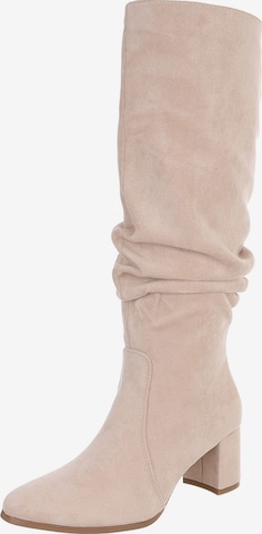 Ital-Design Stiefel in Beige: Vorderseite