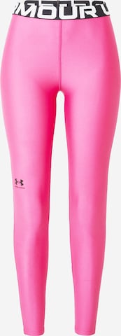 UNDER ARMOUR Skinny Workout Pants 'Authentics' in Pink: front