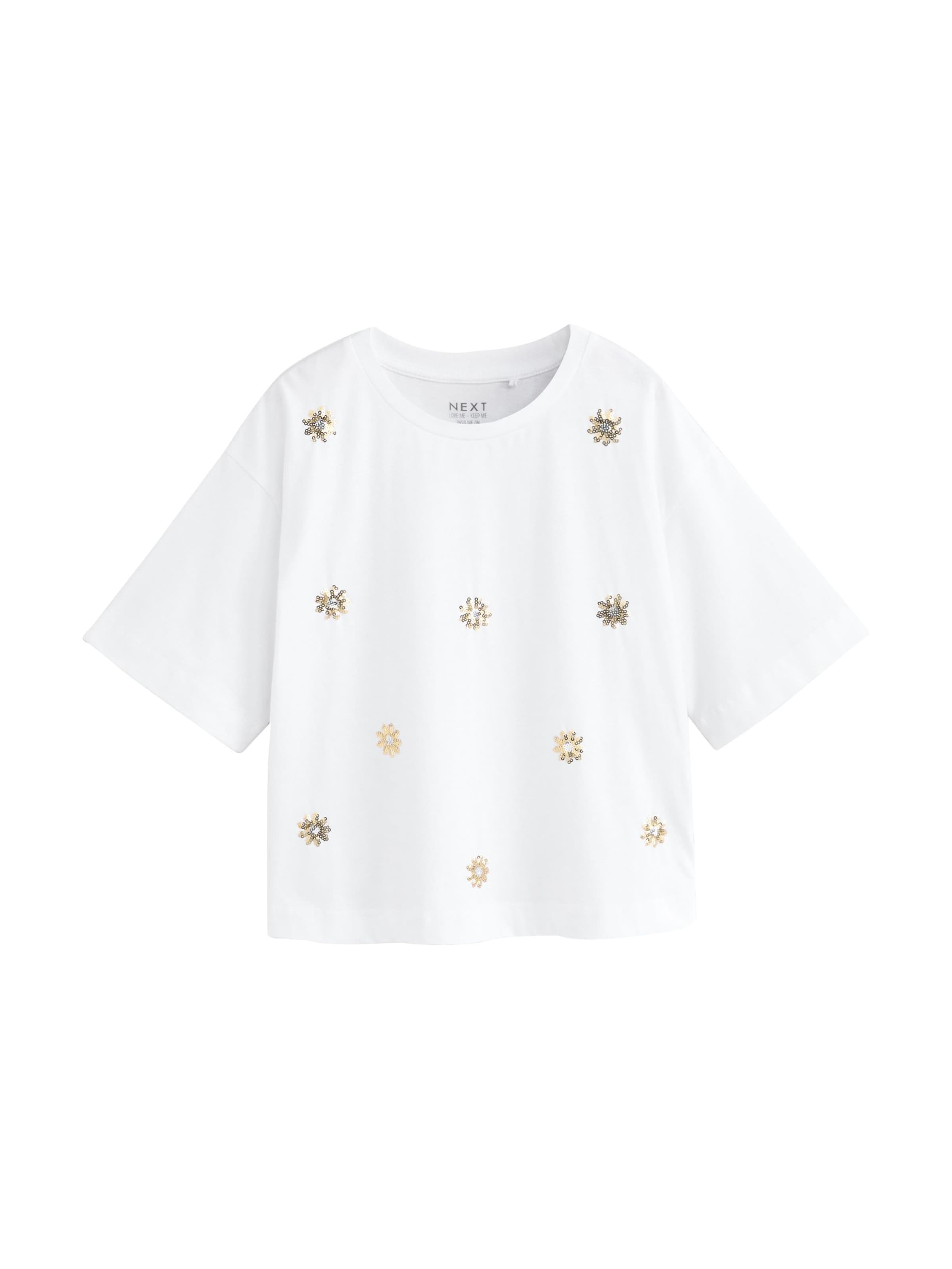 T-Shirt Next en blanc : devant