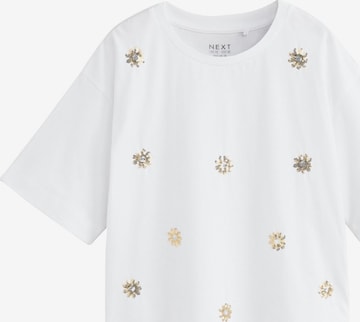 T-Shirt Next en blanc : devant