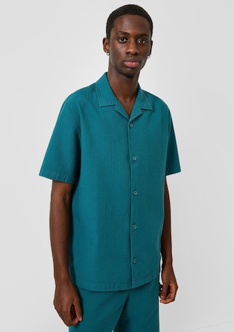 QS Regular Fit Hemd in Blau: Vorderseite